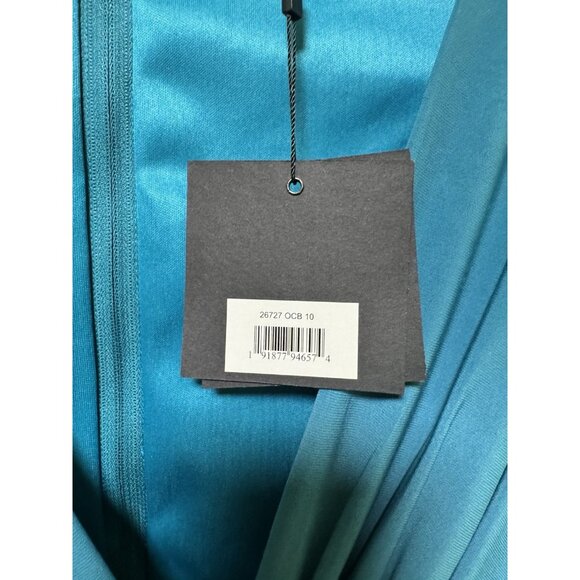 Mac Duggal 26727 Ocean Blue Long Sleeve Formal Evening Dress - Picture 7 of 8